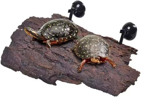 Flushbay Turtle Floating Basking Platform Aquarium Turtle Decorations Artificial Bark Tortoise Climbing Platform with Suction Cups Resting Terrace for Terrapins (Turtle Resting Platform) in Kuwait