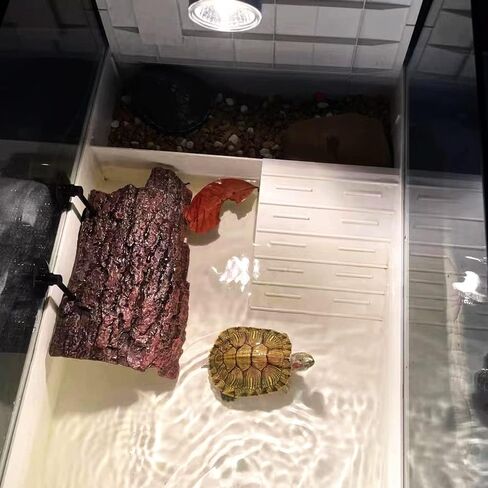 Flushbay Turtle Floating Basking Platform Aquarium Turtle Decorations Artificial Bark Tortoise Climbing Platform with Suction Cups Resting Terrace for Terrapins (Turtle Resting Platform) in Kuwait