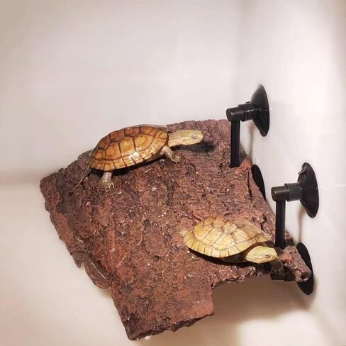 Flushbay Turtle Floating Basking Platform Aquarium Turtle Decorations Artificial Bark Tortoise Climbing Platform with Suction Cups Resting Terrace for Terrapins (Turtle Resting Platform) in Kuwait