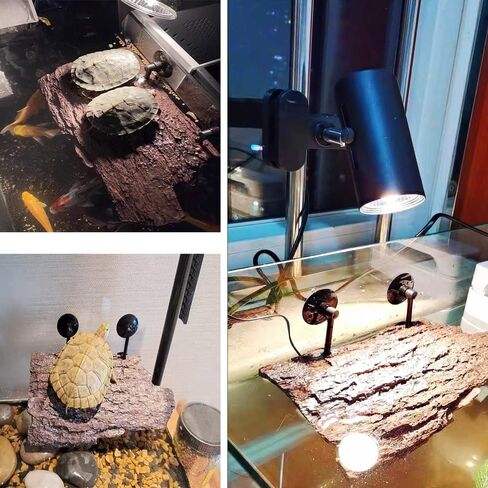 Flushbay Turtle Floating Basking Platform Aquarium Turtle Decorations Artificial Bark Tortoise Climbing Platform with Suction Cups Resting Terrace for Terrapins (Turtle Resting Platform) in Kuwait
