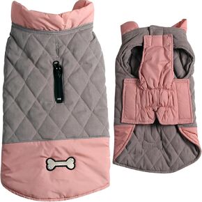 Vecomfy Reversible Dog Coats for Small Dogs Waterproof Warm Puppy Jacket for Cold Winter,Grey XS in Kuwait