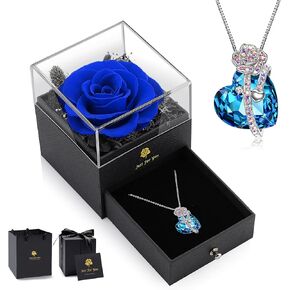 أفكار هدايا للنساء من S SIVERY لعيد الميلاد، هدية وردة حقيقية محفوظة للأبد مع قلادة، هدايا حب مع مجوهرات لصديقتها وزوجته وعيد الأم وعيد ميلاد عيد الحب والذكرى السنوية لحفل الزفاف in Kuwait