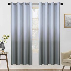 COSVIYA Grommet Ombre Room Darkening Curtains 63 inches Length for Kids Bedroom, Polyester Light Blocking Orange to Blue Gradient Window Drapes/Curtains for Living Room,2 Panels, 42x63 inches in Kuwait