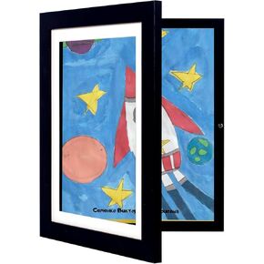 إطارات فنية للأطفال، تعرض 8.5 × 11 مع حصيرة و10 × 12.5 بدون حصيرة، إطارات عمل فنية للأطفال قابلة للتغيير، إطار تخزين لعرض الأعمال الفنية للجدار، للصور ثلاثية الأبعاد، والحرف اليدوية، والفن المعلق، والمحفظة in Kuwait