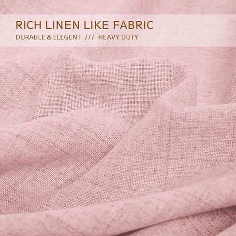 RHF Blackout Curtains 84 Inch Length 2 Panels Set, Primitive Linen Look, 100% Blackout Curtains Linen Blackout Curtains, Grommet Curtains for Living Room, Burlap Curtains-(50x84, Black) in Kuwait