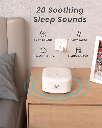 somezeds Sound Machine, White Noise Machine with 20 Soothing Sounds for Sleeping Nursery Sleep Timer, Office Home, Sound Machine Baby Sleep Therapy Powered by AC or USB for Sleeping Relaxation in Kuwait