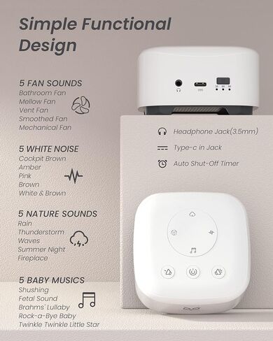 somezeds Sound Machine, White Noise Machine with 20 Soothing Sounds for Sleeping Nursery Sleep Timer, Office Home, Sound Machine Baby Sleep Therapy Powered by AC or USB for Sleeping Relaxation in Kuwait