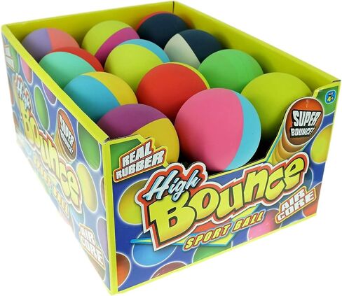 JA-RU Super Bounce Balls (6 Balls Assorted) 2.3 Inch Dual Color Bouncy Balls for Kids. Rubber Stress Ball, Stocking Stuffer, Treasure Box Toys for Classroom & Party Favors 990-6p. in Saudi Arabia