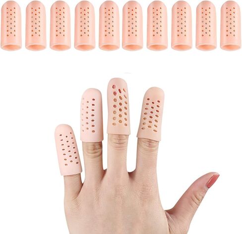 10 قطع من مهود الأصابع المصنوعة من السيليكون، دعم واقي الأصابع من الجل، أغطية أصابع الأكمام لالتهاب مفاصل الأصابع، إصبع الزناد، نفطة الذرة، الاحتكاك والفرك. in Kuwait