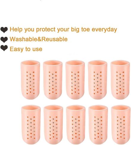 10 قطع من مهود الأصابع المصنوعة من السيليكون، دعم واقي الأصابع من الجل، أغطية أصابع الأكمام لالتهاب مفاصل الأصابع، إصبع الزناد، نفطة الذرة، الاحتكاك والفرك. in Kuwait