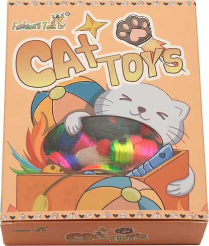Fashion's Talk 30 Pack 5" Cat Toy Mouse, Handmade Mice Kitten Toys with Rattle Feather Mini Mouse for Indoor Cats Interactive Play Color Varies (Rainbow Mice 5 Style) in Kuwait