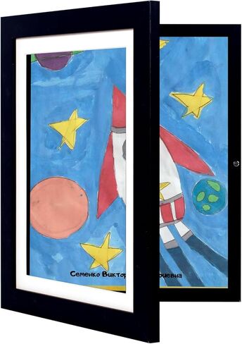 إطارات فنية للأطفال، تعرض 8.5 × 11 مع حصيرة و10 × 12.5 بدون حصيرة، إطارات عمل فنية للأطفال قابلة للتغيير، إطار تخزين لعرض الأعمال الفنية للجدار، للصور ثلاثية الأبعاد، والحرف اليدوية، والفن المعلق، والمحفظة in Kuwait