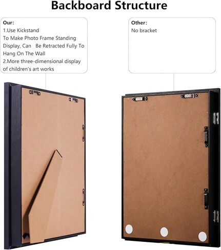 إطارات فنية للأطفال، تعرض 8.5 × 11 مع حصيرة و10 × 12.5 بدون حصيرة، إطارات عمل فنية للأطفال قابلة للتغيير، إطار تخزين لعرض الأعمال الفنية للجدار، للصور ثلاثية الأبعاد، والحرف اليدوية، والفن المعلق، والمحفظة in Kuwait