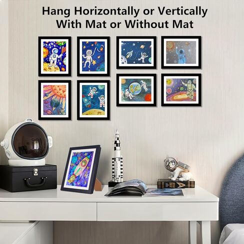 إطارات فنية للأطفال، تعرض 8.5 × 11 مع حصيرة و10 × 12.5 بدون حصيرة، إطارات عمل فنية للأطفال قابلة للتغيير، إطار تخزين لعرض الأعمال الفنية للجدار، للصور ثلاثية الأبعاد، والحرف اليدوية، والفن المعلق، والمحفظة in Kuwait