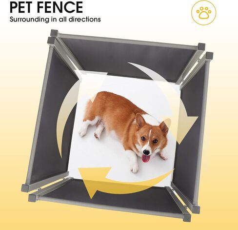 رانتيلا بوابة للكلاب والحيوانات الاليفة قوية ومتينة وقابلة للطي وقابلة للحمل داخل المنزل (بوابة رمادية للحيوانات الاليفة، 4 الواح بطول 24 انش) in Kuwait