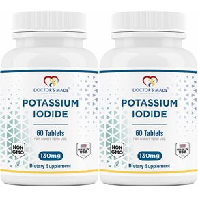 Doctor’s Made Potassium Iodide 130 mg. Thyroid Supplements, Kosher Exp Date 04/2025 Pack of 2 / Total 120 Tablets in Saudi Arabia