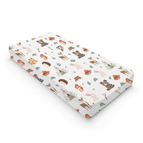 Woodland Animals Boho Leaves Changing Pad Cover Cute Bear Deer Owl Bunny Raccoon Squirrel Change Table Cover for Boys Girls Soft Stretch Fitted Diaper Changing Mat Sheets 32''x16''