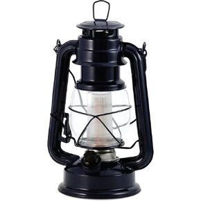 فانوس الإعصار الأحمر ذو الطراز العتيق من Northpoint مع 12 مصباح LED و150 لومن لإخراج الضوء ومفتاح التعتيم، فانوس معلق يعمل بالبطارية للاستخدام الداخلي والخارجي، 10 بوصة × 6 بوصة × 6 بوصة