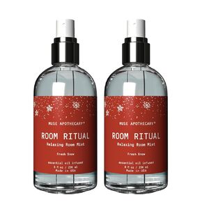 Muse Bath Apothecary Room Ritual - Christmas Room Spray, Aromatic and Relaxing Room Mist, Air Freshener Spray, Infused with Natural Aromatherapy Essential Oils - 8 oz, Fresh Snow, 2 Pack