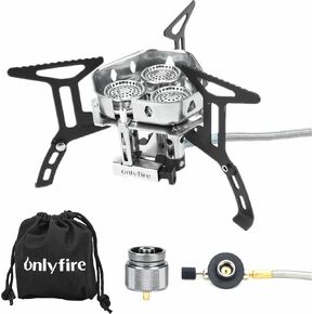 ONLYFIRE Portable Camping Gas Stove, Backpacking Camp Stove with Piezo Ignition, 1LB Propane Adapter, Mini Camp Stove with Carry Bag for Outdoor Cooking, Picnic, Camping and Hiking, GS333 | Foldable Mini Gas Camping Stove with Carry Bag for Outdoor Cookin in Saudi Arabia