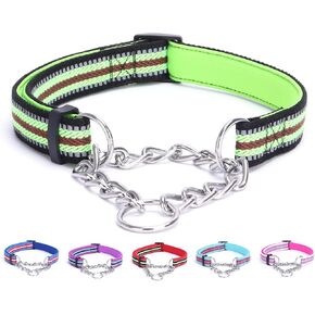 Reflective Martingale Dog Collars, Adjustable Soft Neoprene Padded Breathable Nylon Pet Collar for Puppy, Medium and Large Dogs,Rose Red,M in Saudi Arabia
