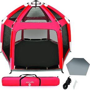 Serenelife ON-The GO Baby and Toddler Pack and Play - Playpen - Play Yard Compact, Portable, Lightweight, Foldable- Indoor and Outdoor, w/Canopy, 5 Panel Mattress in Saudi Arabia