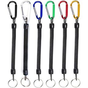 6Pcs Fishing Lanyards with Carabiner Boating Ropes Retention Ropes Holder Pliers Lip Bass Fishing Tackle for Safe Keeping Fishing Rod in Kuwait