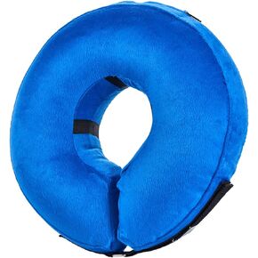 طوق مخروطي للكلاب بعد الجراحة - مخاريط ناعمة للكلاب والقطط الكبيرة - بديل طوق مخروطي للكلب الإليزابيثي قابل للنفخ - طوق تعافي قابل للتعديل للحيوانات الأليفة - أزرق - كبير (الرقبة 12 بوصة - 19 بوصة) in Kuwait