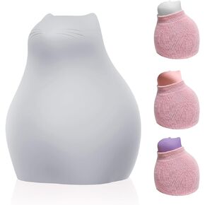 زجاجة ماء ساخن صغيرة مع غطاء للضغط الساخن والبارد، حقيبة ساخنة صغيرة من السيليكون الناعم لتسخين الميكروويف 300 مل للأطفال والنساء والمكتب والمنزل والسفر وتخفيف الألم وهدايا العطلات (أبيض) in Kuwait