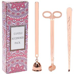 Luxiv 3 in 1 Candle Snuffer Set, 3P Candle Accessory Set with Candle Wick Trimmer, Candle Snuffer and Candles Wick Dipper Candle Cutter Kit for Candle Lovers with Gift Package (Black)