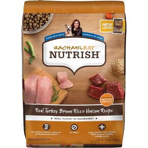 Rachael Ray Nutrish Dry Dog Food, Turkey, Brown Rice & Venison Recipe for Weight Management, 5.5 Pound Bag