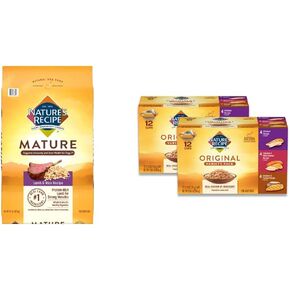 وصفة الطبيعة لحم الضأن الناضج والأرز 24 رطلاً من طعام الكلاب الجاف + مجموعة وصفات الدجاج المتنوعة 2.75 أونصة (عبوة من 24 قطعة) حزمة طعام الكلاب الرطبة in Kuwait