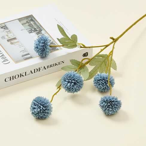 Faux Kiku Flower Cream – 10-Stem Pack Faux Chrysanthemum Flowers – Artificial Flower Ball for Floral Arrangements, Table Centerpieces, Flower Bouquet – Realistic Faux Flowers for Vase, Wedding, Party in Kuwait