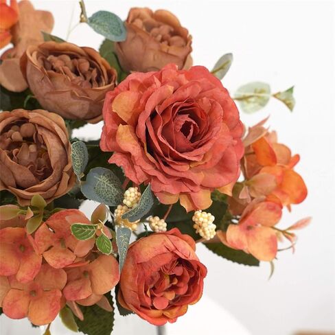 Artificial Flowers Silk Peony Fake Hydrangea Flower Faux Pink Bouquet Decor for Home Bridal Wedding Party Festival Decoration in Saudi Arabia