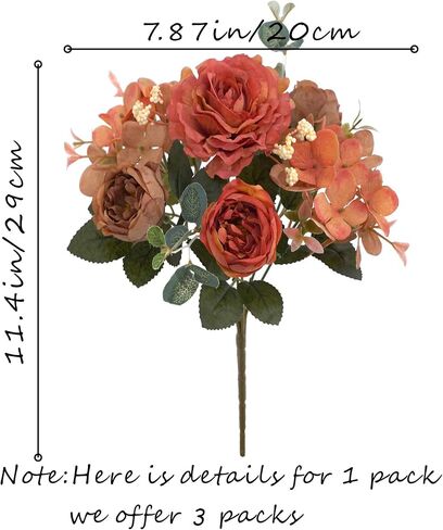 Artificial Flowers Silk Peony Fake Hydrangea Flower Faux Pink Bouquet Decor for Home Bridal Wedding Party Festival Decoration in Saudi Arabia