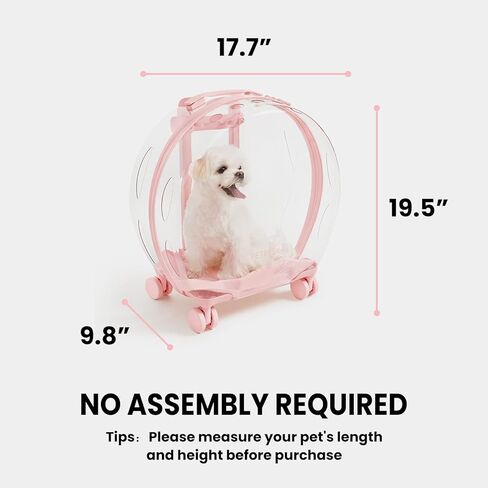 VETRESKA Hard Cat Carrier with Stickers & 2 Mats, Freely Breathe Travel Dog Carrier, Airline Approved Outdoor Cat Crate, Cat Kennel Trolley Case Portable with Silent Wheel for Cats and Dogs in Kuwait