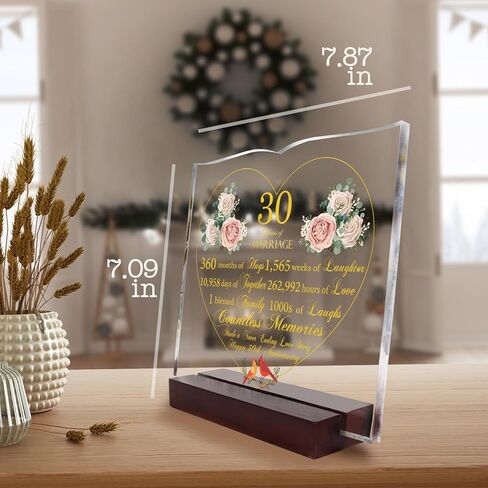 Best 30th Wedding Anniversary Romantic Gifts for Parents, couple. Gifts for 30th Anniversary, 30th Wedding Anniversary Decoration Gifts for Parents or Friends on their 30th Wedding Anniversary. in Kuwait