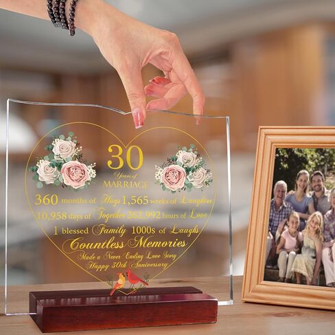 Best 30th Wedding Anniversary Romantic Gifts for Parents, couple. Gifts for 30th Anniversary, 30th Wedding Anniversary Decoration Gifts for Parents or Friends on their 30th Wedding Anniversary. in Kuwait