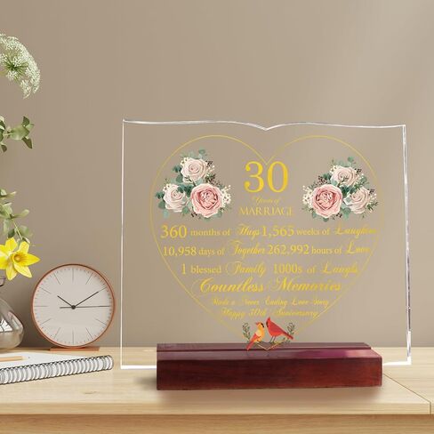 Best 30th Wedding Anniversary Romantic Gifts for Parents, couple. Gifts for 30th Anniversary, 30th Wedding Anniversary Decoration Gifts for Parents or Friends on their 30th Wedding Anniversary. in Kuwait