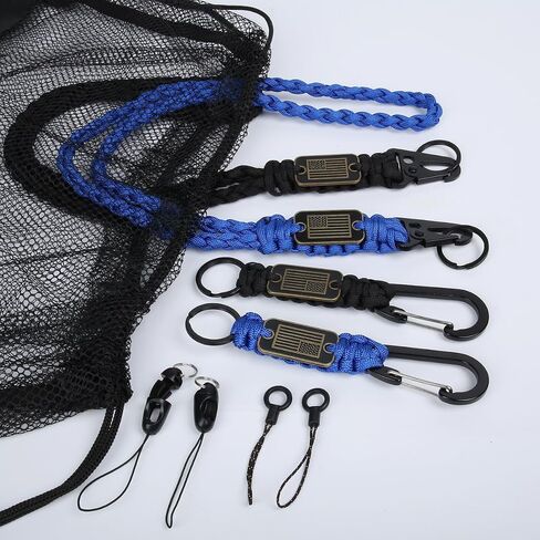 Tokcousun 4 Pcs Heavy Duty Paracord Lanyard Keychain with USA Flag, Braided Parachute Lanyards for Keys Long/Short Keychain in Saudi Arabia