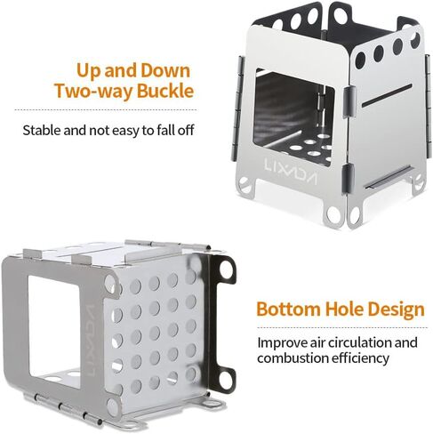Lixada Camping Stove Wood Burning Stoves Portable Backpacking Stove Stainless Steel Alcohol Stove for Outdoor Camping Hiking Backpacking Picnic BBQ in Saudi Arabia