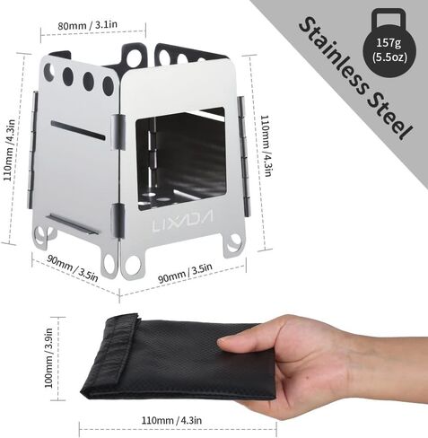 Lixada Camping Stove Wood Burning Stoves Portable Backpacking Stove Stainless Steel Alcohol Stove for Outdoor Camping Hiking Backpacking Picnic BBQ in Saudi Arabia