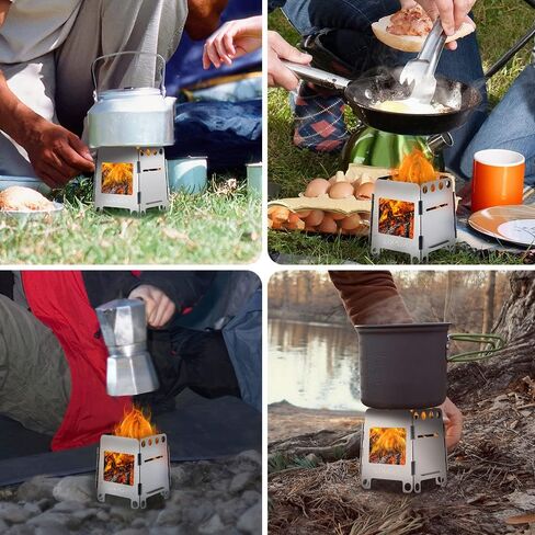 Lixada Camping Stove Wood Burning Stoves Portable Backpacking Stove Stainless Steel Alcohol Stove for Outdoor Camping Hiking Backpacking Picnic BBQ in Saudi Arabia