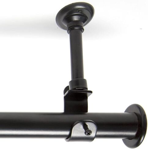 Room/Dividers/Now 108in-168in Hanging Curtain Rod With Brackets, Black | Ceiling Mount Curtain Rods Set for Windows, Doors, Room Dividers | 1" Diameter Adjustable Ceiling Mount Wall Mount Hanging Rods in Saudi Arabia