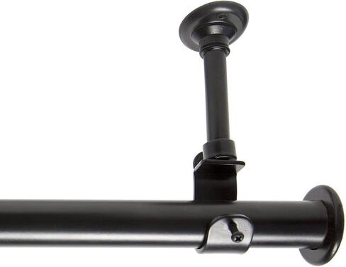 Room/Dividers/Now 108in-168in Hanging Curtain Rod With Brackets, Black | Ceiling Mount Curtain Rods Set for Windows, Doors, Room Dividers | 1" Diameter Adjustable Ceiling Mount Wall Mount Hanging Rods in Saudi Arabia