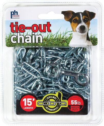 Prevue Pet Products 2114 Medium-Duty 15' Tie-Out Chain, Stainless Steel in Saudi Arabia
