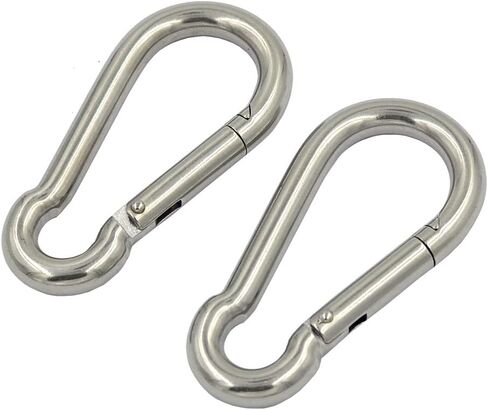 DGOL 8pcs 2-3/8 inch Loading 290 lbs M6 304 Stainless Steel Carabiner Spring Hook Outdoor Chain Quick Link Lock Fastner in Saudi Arabia