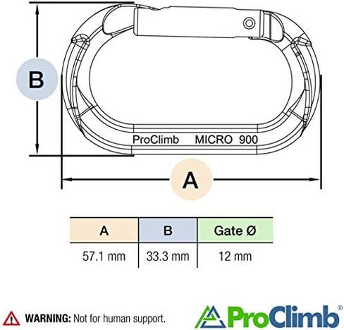 Carabiner Micro 900 Aluminum Straight Gate Keylock 4 kN in Saudi Arabia