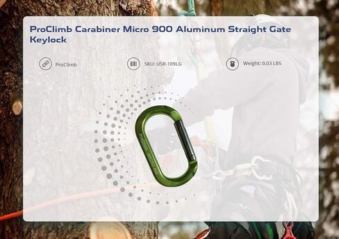 Carabiner Micro 900 Aluminum Straight Gate Keylock 4 kN in Saudi Arabia