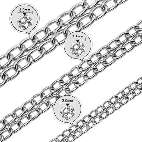 LOS ANDES Dog Chain Collar Metal Martingale Collar No Pull Dog Slip Collar Anti Chew Training Collar Chrome Plated Double Link Dog Collar for Large Small Medium Dogs in Saudi Arabia